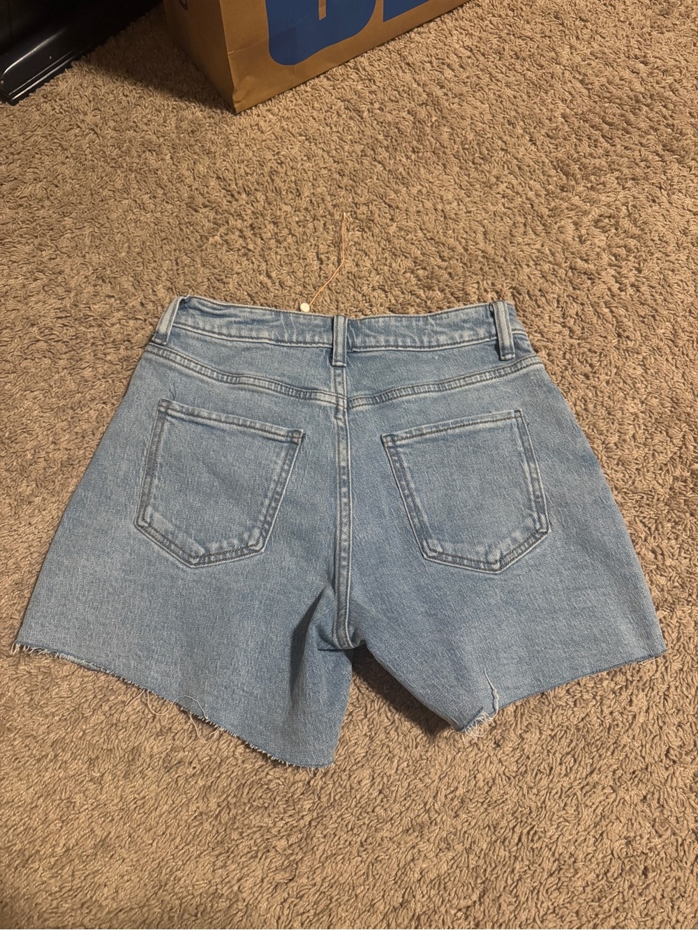 Classic Light Blue Denim Cutoff Shorts - Women's Quince Bella Cut Off - Picture 7 of 7